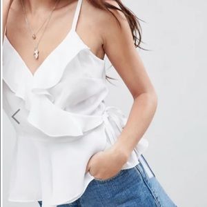 White ASOS wrap top